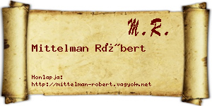 Mittelman Róbert névjegykártya